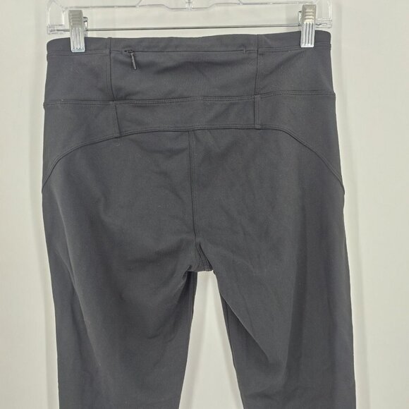 Athleta Sz M Metro Ankle Legging Athletic Retro Side Stripe Back Media ZipPocket - Picture 7 of 13